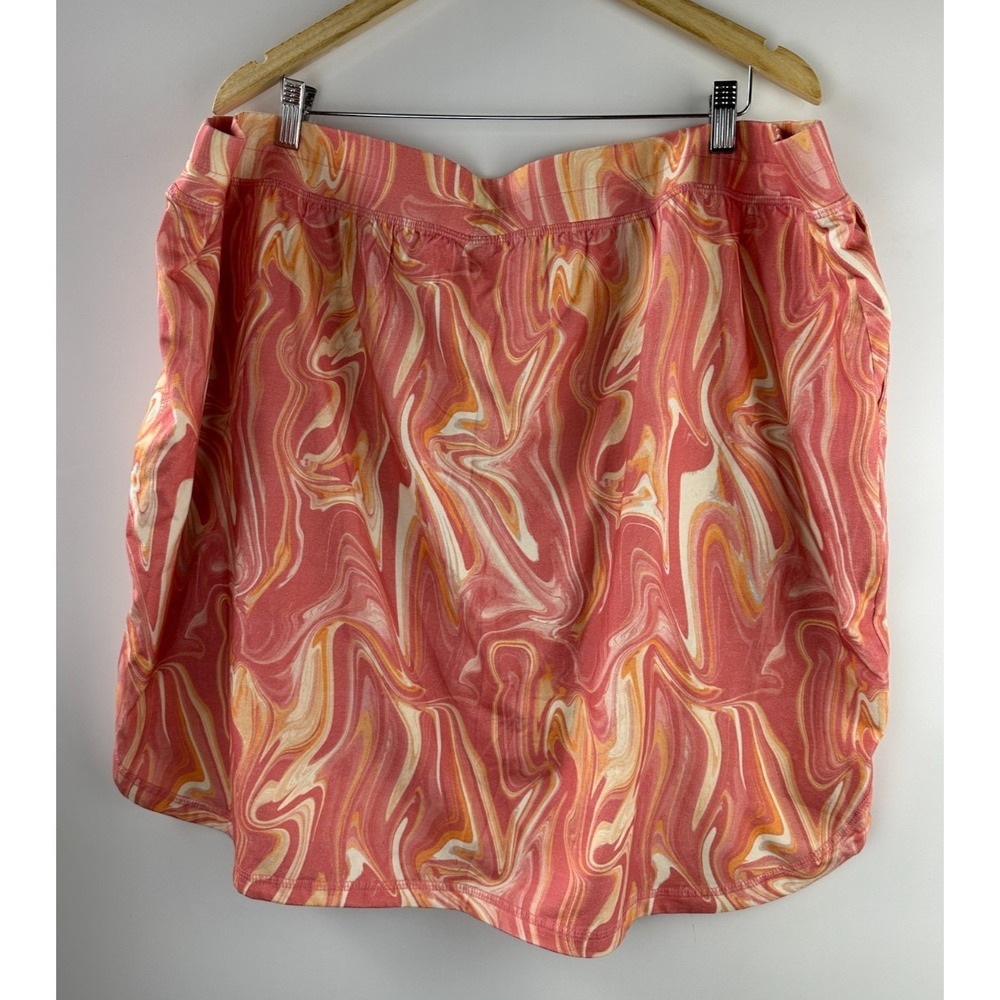 NWT CJ Banks Pull On Skort Skirt + Shorts Orange Golf Athleisure Plus Size 3X - Picture 10 of 12